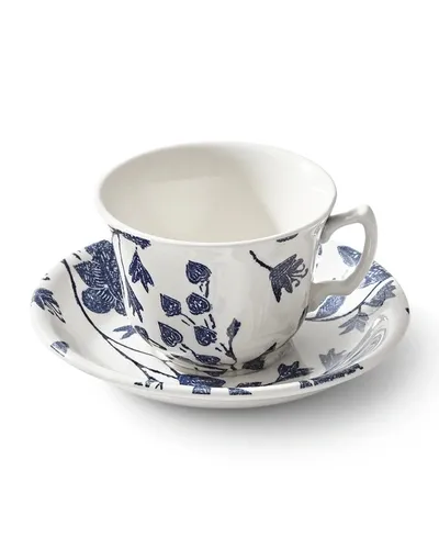 Ralph Lauren X Burleigh Garden Vine Teacup & Saucer In Indigo