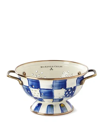 Mackenzie-childs Royal Check Enamel Colander In Small