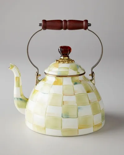 Mackenzie-childs Parchment Check 2-quart Tea Kettle