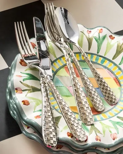 Mackenzie-childs 5-piece Check Flatware Place Setting