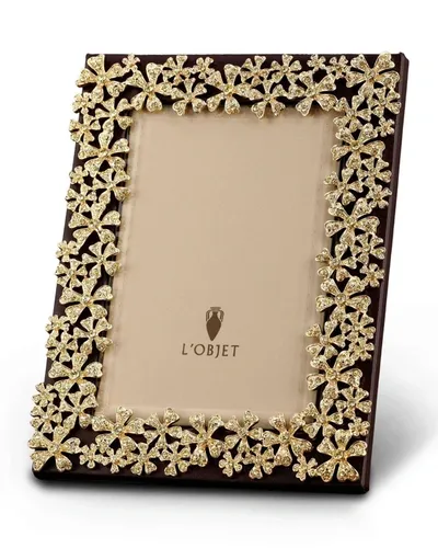 L'objet 24k Gold-plated Swarovski Crystal Garland Picture Frame, 8 X 10