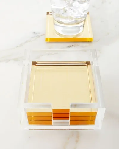 Tizo Design Lucite Coasters, Set Of 4 In Gold