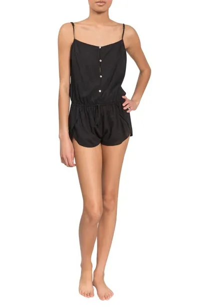 Everyday Ritual Ava Cotton Romper In Black