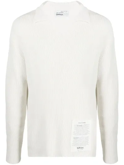 Ballantyne Ribbed-knit Jumper In White