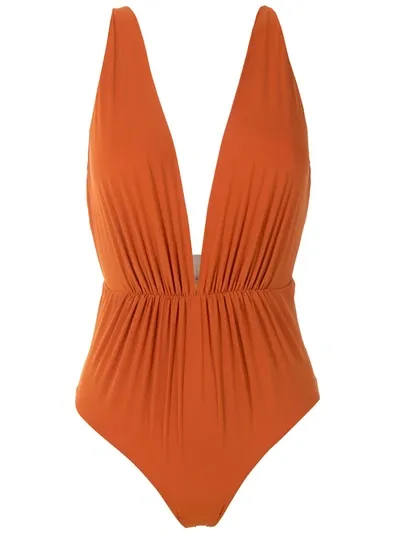 Clube Bossa Clavert Plunging Neck One-piece In Orange