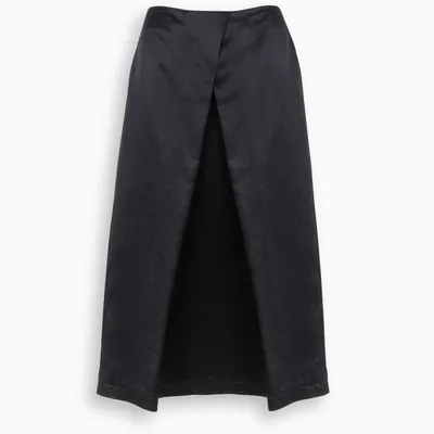 Le 17 Septembre Wool-silk Midi Skirt In Blue