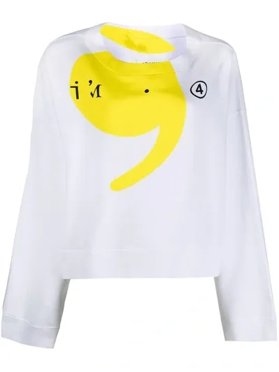 Maison Margiela Apostrophe Logo-print Sweatshirt In White