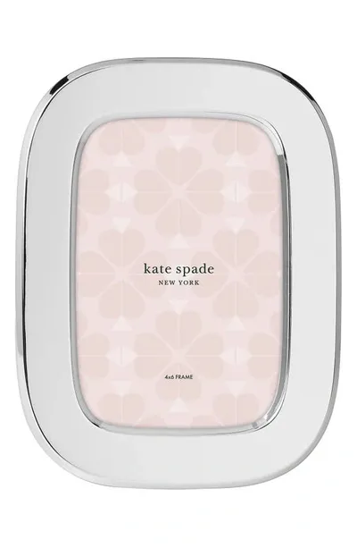 Kate Spade South Street 4" X 6" Silver Oval Picture Frame In Silver Plate