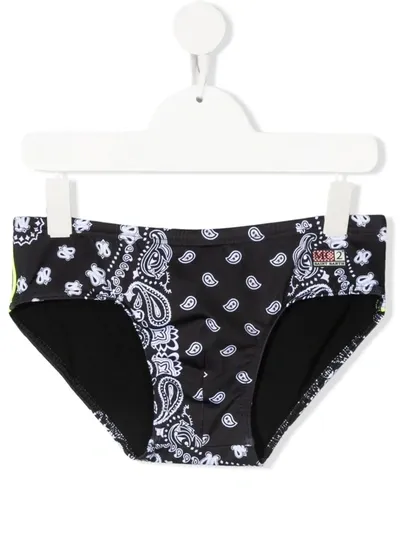 Mc2 Saint Barth Teen Billy Bandana Swimming Trunks In Black