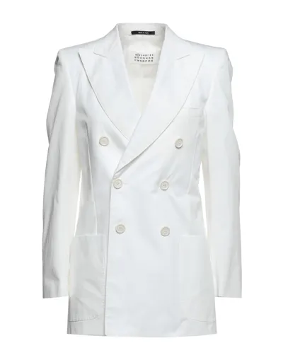 Maison Margiela Double-breasted Mohair Jacket In White