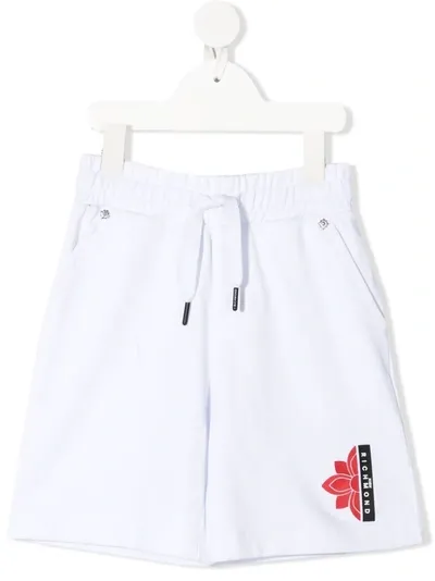 John Richmond Junior Logo-print Drawstring Shorts In White