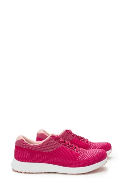 Traq By Alegria Goalz Sneaker In Berry Fabric