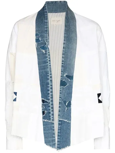 Greg Lauren White Painter Scrapwork Kimono Jacket