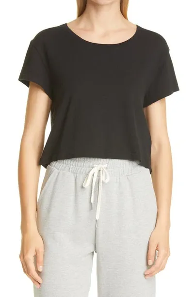 John Elliott Jersey Cropped T-shirt In Black