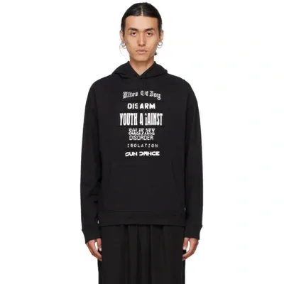 Raf Simons Mens Black Rites Of Joy Text-print Cotton-jersey Hoody Xs