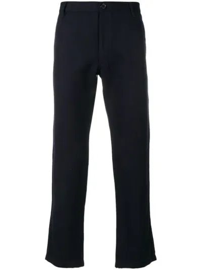 Comme Des Garçons Shirt Tonal Stripe Straight-leg Trousers In Blue