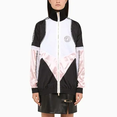 Versace Black/white/pink Zipped Sweatshirt