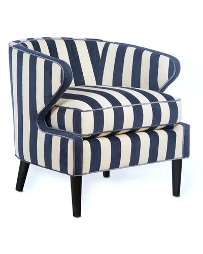 Mackenzie-childs Marquee Chenille Accent Chair In Navy