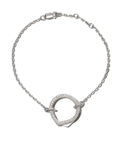 Repossi Antifer 18ct White-gold And 0.20ct Diamond Bracelet In Silver