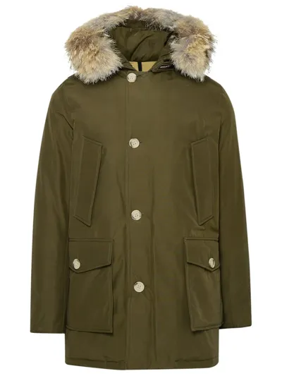 Woolrich Parka Artic In Cotone E Poliammide Verde In Green