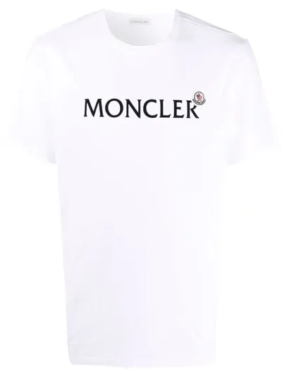 Moncler Logo-patch Cotton T-shirt In White