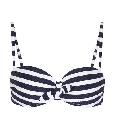 Heidi Klein Monterey Bandeau Striped Bikini Top In White