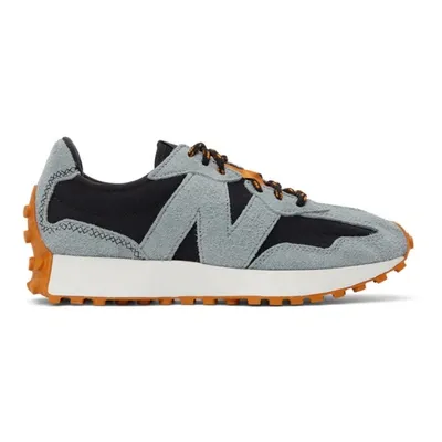 New Balance Black & Grey 327 Sneakers In Black,grey,orange