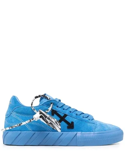 Off-white Arrow Suede Vulcanized Low-top Sneakers In Blue