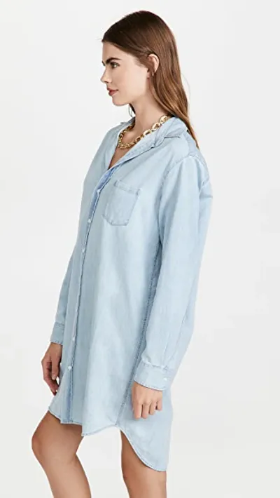 Frank & Eileen Mary Long Sleeve Cotton Shirtdress In Classic Blue Wash