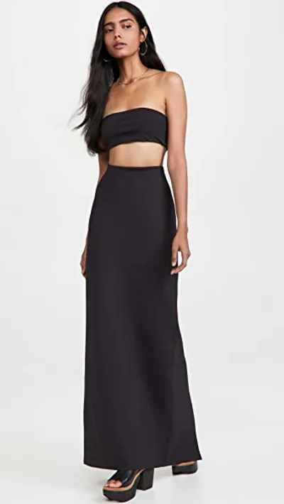 Rosetta Getty Tapered Maxi Skirt In Black