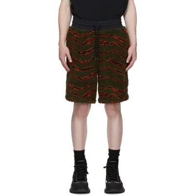 Marcelo Burlon County Of Milan Green & Orange Camo Pile Basketball Shorts