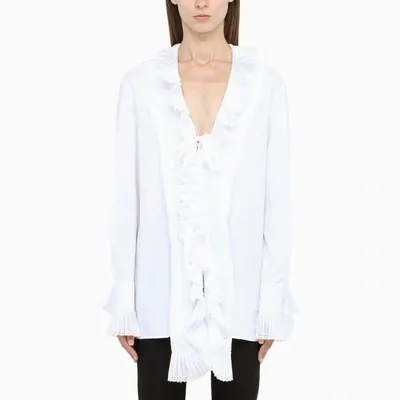 Philosophy White Ruffled Blouse