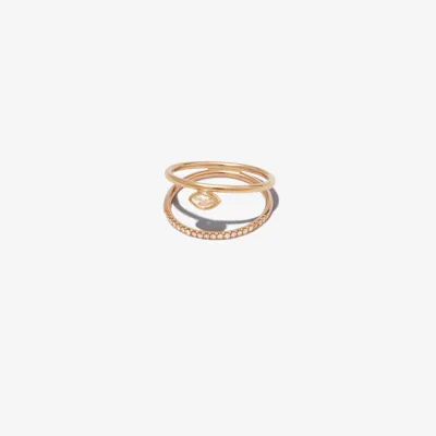 By Pariah 14k Yellow Gold Double Band Diamond Ring