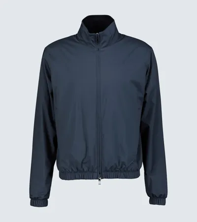 Loro Piana Reversible Storm System Shell And Cashmere Bomber Jacket In Dark Blue