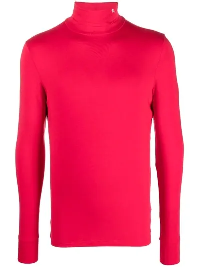 Raf Simons Roll-neck Long-sleeve T-shirt In Red