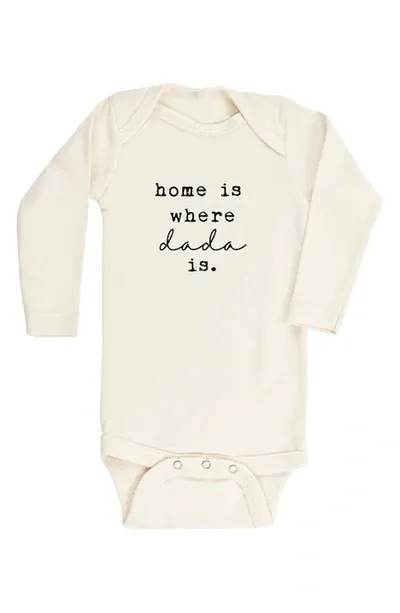 Tenth & Pine Kids' Home Is Where Dada Is Organic Cotton Bodysuit In Natural