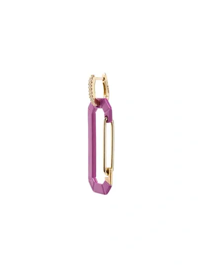 Eéra 18k Yellow Gold And Dark Purple Chiara Large Diamond Earring