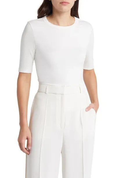 Hugo Boss Efita Elbow-sleeve T-shirt In Soft Cream