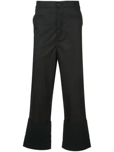 Loewe Fisherman Flared Cropped Trousers In Black