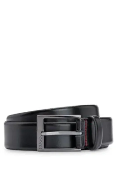 Hugo Gellot Leather Dress Belt In Black