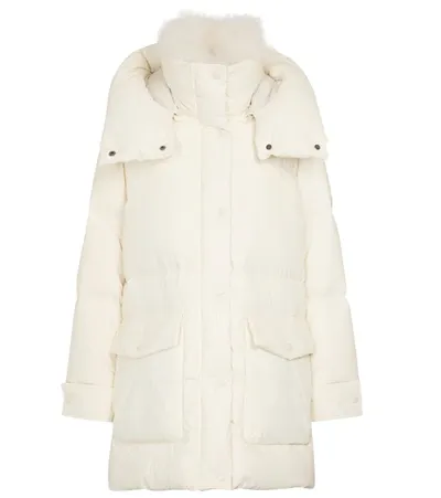 Yves Salomon Army Shearling-trimmed Down Coat In White