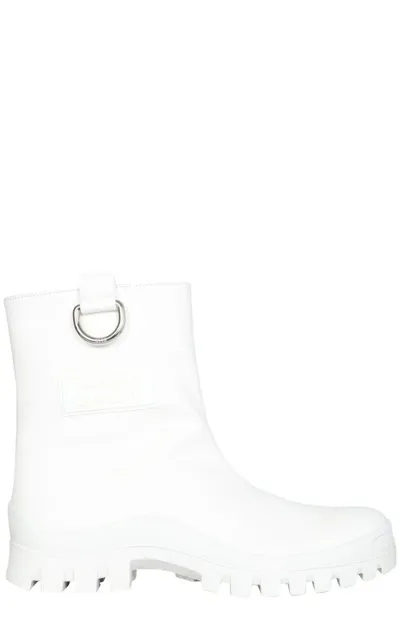 Msgm Ankle Boots In White