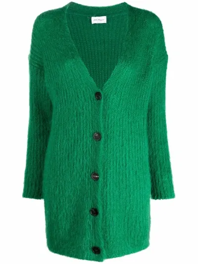 Ferragamo Green Short Cardigan Pullover