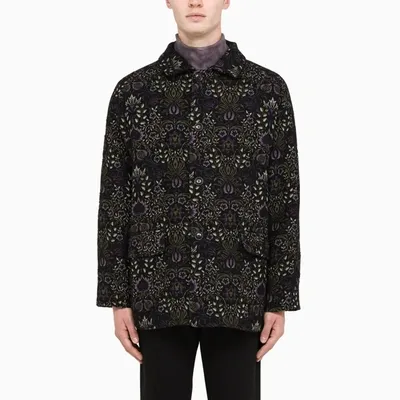 Needles Floral-print Cotton And Wool Jacket In Black