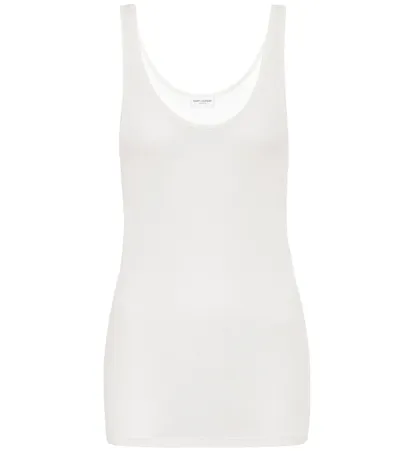 Saint Laurent Jersey Tank Top In White