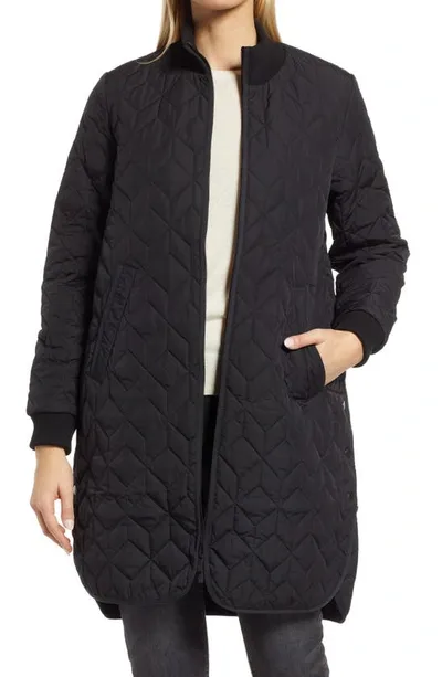 Ilse Jacobsen Isle Jacobsen Long Quilted Jacket In Black