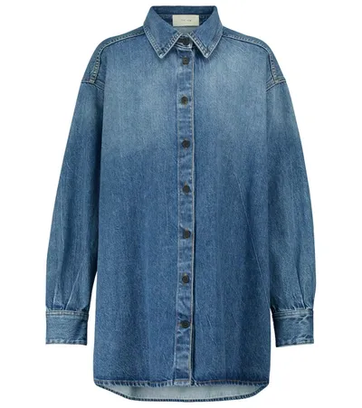 The Row Frannie Oversized Denim Shirt In Blue