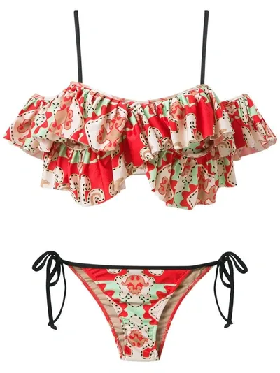 Adriana Degreas Printed Bikini Set In Red