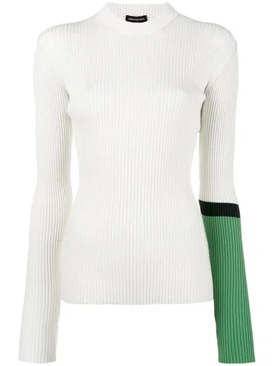 Calvin Klein 205w39nyc Ribbed Slim Fit Sweater In White