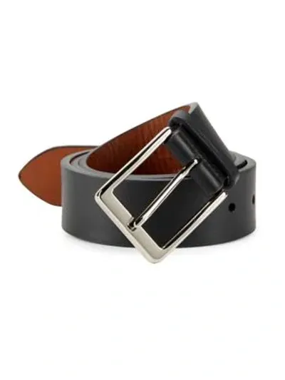 Shinola Men's Lightning Bolt Leather Belt In Black